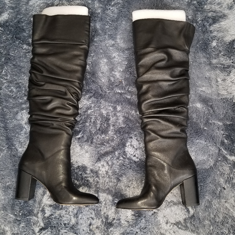 INC thigh high black boots